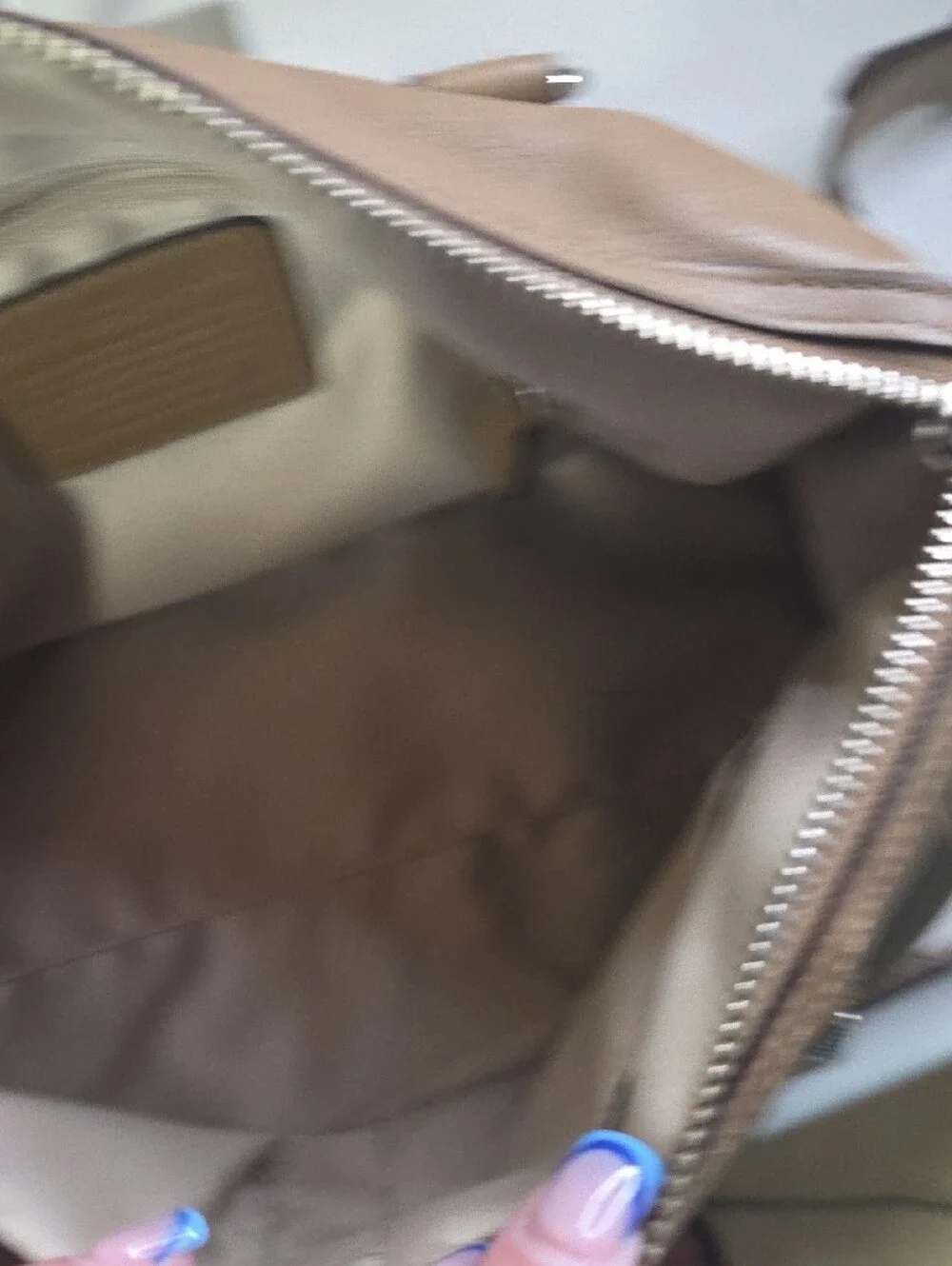 Coach Taupe/Brown Leather Satchel with Detachable Strap